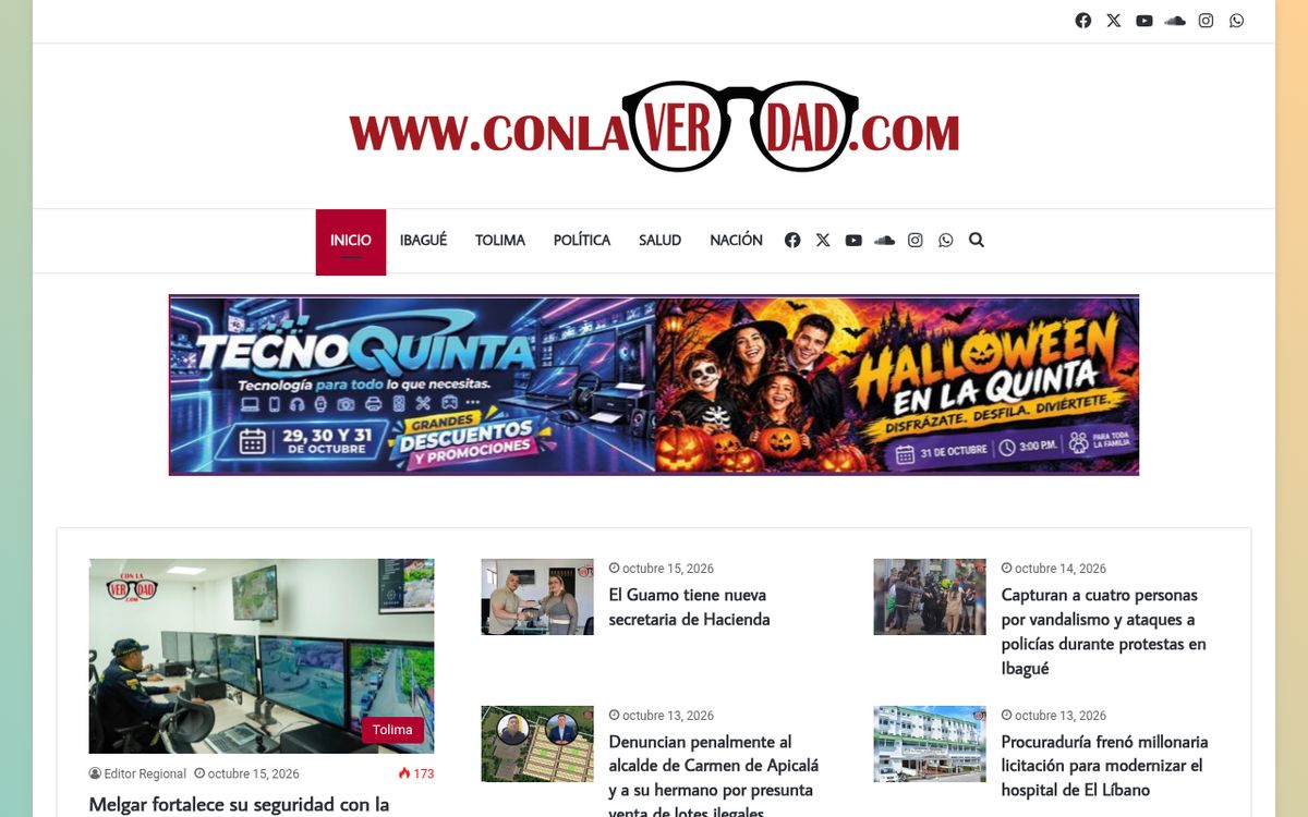 Sitio web Con la Verdad: captura de pantalla